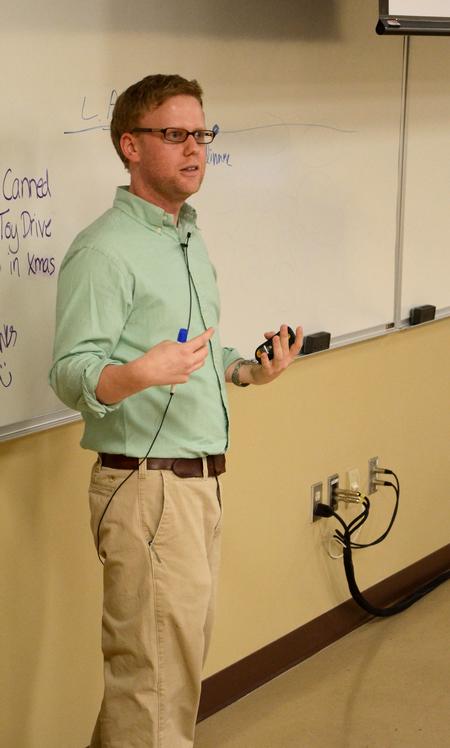 Donald Jordan, mental health clinician for West Tennessee Healthcare and community developer and trainer for Area Relief Ministries, speaks during the Town and Gown lecture series on "The Congregation as Expert: A New Way Forward." 
