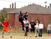 Heads up action during the men's intramural soccer championship between SAE 1 and Onions 1. - Photo by Kristen Nicole Sayres