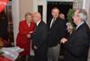Coach David Blackstock and Tommy Sadler arrive at the Dockery open house Thursday evening. - Photo by Morris Abernathy