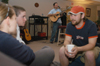 Freshman Ben Lancaster chats it up at Mochafee 2004. - Photo by Kristen Nicole Sayres