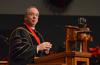 David S. Dockery greets Union Graduates, faculty, and family at the December Commencement for Union University.  Two hundred ninety-six Union graduates received their degrees at the ceremony, with Frank Page, president of the Southern Baptist Convention’s Executive Committee, delivering the commencement address.  - Photo by Morris Abernathy