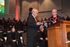 For his friendship to Union University, Lloyd Hansen received the Robert E. Craig Service Award at Union’s graduation ceremony Dec. 10 at West Jackson Baptist Church.  The award is named after Union’s 13th president, who led the university for more than two decades and was responsible for reestablishing Union with the churches of the Tennessee Baptist Convention. Craig was also responsible for relocating the university campus to north Jackson.
 - Photo by Morris Abernathy