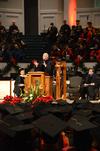 Frank S. Page, president- executive committee of the southern baptist convention, addresses the 2011 graduating class about 'An Irrecoverable Moment,' at the 2011 Fall Commencement Services. - Photo by Ebbie Davis
