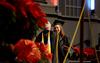 Aubrey Swanson, English and theatre/speech graduate, receives her diploma from David S. Dockery, president of the university, during Union's Fall Commencement Services. - Photo by Jacob Moore