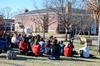 Students enjoy having their New Testament class outside with Paul Jackson, professor of biblical studies.  - Photo by Anne Richoux