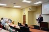 Hunter Baker, associate professor of political science, discusses the changes in American norms in politics and media during the Media, Politics & Democracy Town & Gown session in Providence Hall. - Photo by Zac Calvert