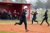 Shelby Lamb runs to first base during Union's season opener versus William Woods (Mo.).   - Photo by Anne Richoux