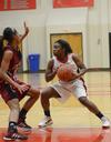 Photo by Jacob Moore
Lady Bulldog Lavanda Ross looks for a pass during a home game Feb. 13 against Cumberland University. - Photo by Jacob Moore