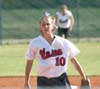 Senior pitcher Leah Gronberg (10) finished her delivery to the plate. - Photo by Steven Aldridge