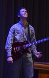 Jordan Pratt, senior psychology major, helps lead music during chapel. - Photo by Jacob Moore