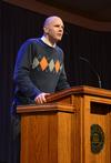 Fred Shackelford, pastor at Springhill Baptist Church in Paris, Tenn., speaks during chapel. - Photo by Jacob Moore