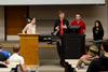 Karl Magnuson speaks about a proposed bill during a student senate meeting. - Photo by Anne Richoux