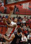 Leventrice Gray goes up for a shot during the opening round of the TranSouth Athletic Conference Championship against Freed Hardeman University. - Photo by Jacob Moore