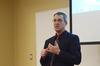 Steve Coffman, executive editor of <em>The Jackson Sun</em>, speaks during the Town & Gown lecture series about the changes in media trends, specifically about the new ways local newspapers reach out to people. - Photo by Zac Calvert