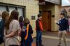 Andy Seaton, senior Christian studies major and Union ambassador, guides a group of perspective students through the Student Union Building. - Photo by Ebbie Davis