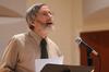 Carl Dennis presents his poetry work in Hartley Recital Hall.  Dennis won the 2002 Pulitzer Prize Winner for Poetry for his book, <em>Practical Gods</em>. - Photo by Zac Calvert