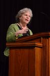 Frederica Mathewes-Green speaks during the Crabtree Family Life Series in chapel. - Photo by Anne Richoux