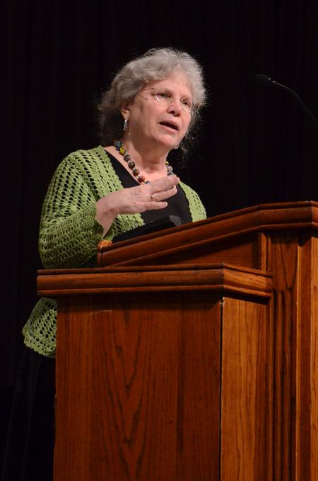 Frederica Mathewes-Green speaks during the Crabtree Family Life Series in chapel.