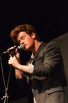 Vinyl Thief's lead singer, Grayson Proctor, sings for students in a Barefoots Joe concert. - Photo by Zac Calvert