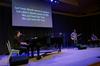 Travis Cottrell, worship pastor at Englewood Baptist Church, leads worship along with Brett Perkins, senior Christian studies major, and Bradford Carrington, senior church music major.  - Photo by Anne Richoux
