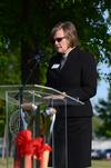 Carla Sanderson, provost and executive vice president, gives a prayer of dedication during the groundbreaking ceremony. - Photo by Jacob Moore