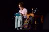 Ashley Payton, sophomore social work major, performs as a love-sick college student with "The Hopeful Rascals" in the 15th Annual Variety Show. - Photo by Ebbie Davis