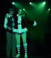 Taylor Maylott, senior conservation biology major, plays Dr. Seuss and talks with Erin Spencer, senior biology major, who is acting as the Grinch during the 15th Annual Variety show. - Photo by Ebbie Davis
