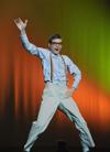 Joey Davis, sophomore business marketing major, performs during the Lambda Chi Alpha performance at the 15th annual Variety Show. - Photo by Morris Abernathy