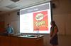 Aaron Porterfield and Rachel Quinn, senior engineering majors, present their project on building a cleaning robot for the Pringles Plant in Jackson during the Ninth Annual Scholarship Symposium. - Photo by Zac Calvert