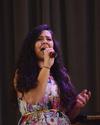 Megan Thompson, senior art major, sings during a chapel that art students put together.  The service focused on the question "Do you enjoy your salvation?" - Photo by Zac Calvert