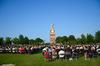 Family and friends gather to watch and celebrate spring graduation on the Great Lawn. - Photo by Zac Calvert