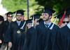Jordan Howerton, Christian ethics major, walks with the class of 2012 during the spring graduation processional. - Photo by Jacob Moore