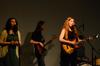 Alice Hardin, right, plays with her band at Barefoots Joe.  - Photo by Anne Richoux