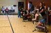 Students enjoy a relaxing massage in an established stress-free zone during finals week.  - Photo by Anne Richoux