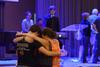 The Smithwick family prays together after worshipping during a chapel service following new student move-in. For many students, this time is filled with excitement for the future and mixed emotions over leaving families at home. - Photo by Jacob Moore