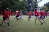 New students play ultimate frisbee during the annual ice cream social at the home of David and Lanese Dockery, president and first lady of the university.  - Photo by Anne Richoux