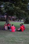 New students enjoy an ice cream social at the home of David and Lanese Dockery, president and first lady of the university.  - Photo by Anne Richoux
