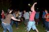 Freshmen, Emily Pace, engineering major, Ashley Akerson, missions and art double major, Nick Rivera, pre-med biology major, and Ben Baytes, music major, play Ninja together during the Howdy Party.   - Photo by Anne Richoux