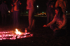 It only takes a spark... to get a Homecoming bonfire going. - Photo by Lindsay Stavish