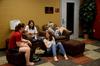 Ally Norton, Charlotte Pratt and Ruth Bone take some time to relax and talk during Ladies Night in the Bowld Student Commons.  - Photo by Anne Richoux