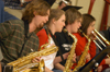The Jazz Band livened things up at the Homecoming basketball game. - Photo by Lindsay Stavish