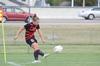 Whitney Kramer corner kicks to her teammate during a game against  Belhaven University, which the Lady Bulldogs won 1-0. - Photo by Ebbie Davis