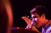 Judah White, member of the band Yung Life, sings during a performance at Barefoots Joe. - Photo by Zac Calvert