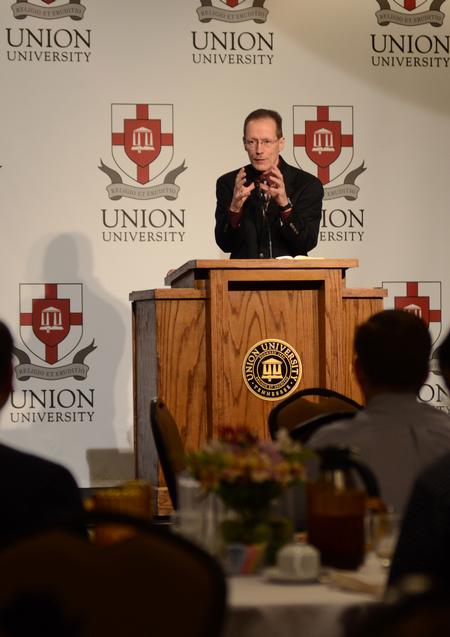 Chuck Lawless, vice president of global theological advance for the International Mission Board, speaks at a luncheon during GO Week.