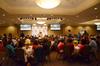 Kimberly Thornbury, senior vice president for student services and dean of students, speaks to students and their families during the President's Brunch, a Family Weekend activity, in the Carl Grant Event Center. - Photo by Zac Calvert