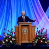 Robert M. Gates, former U.S. secretary of defense, addresses the audience at the 15th Annual Scholarship Banquet.   - Photo by Ebbie Davis