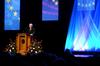 Former Secretary of Defense Robert M. Gates speaks during the 15th Annual Scholarship Banquet at the Carl Perkins Civic Center.  - Photo by Anne Richoux