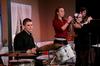 Jason Kriaski, Melissa Hardman, Kaelin Large, and Joey Moore practice for the jazz band concert. - Photo by Anne Richoux