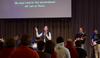 Bethany Gaines, sophomore elementary education major, leads worship in chapel. - Photo by Jacob Moore
