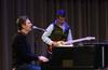 Travis Cottrell, worship pastor at Englewood Baptist Church, plays the piano during an all music chapel service  - Photo by Jacob Moore